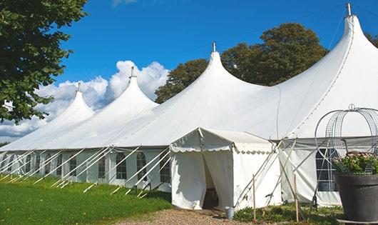 sleek white portable toilets for events, providing a reliable and functional option for those in need in Deerfield